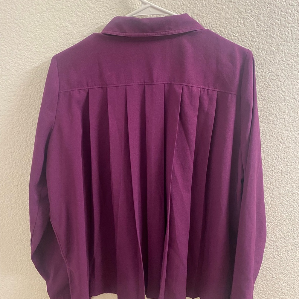 ba&sh Vibrant Purple Collared Shirt - Picture 3 of 3
